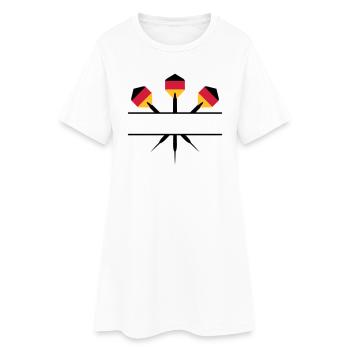 Darts drei Farben - Frauen T-Shirt-Kleid - Weiß - Vorne