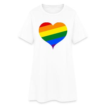 LGBT PRIDE coeur - Robe T-shirt Femme - blanc - Devant