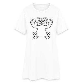 eisbär peace zeichen victory lustig sitzender nied - Frauen T-Shirt-Kleid - Weiß - Vorne