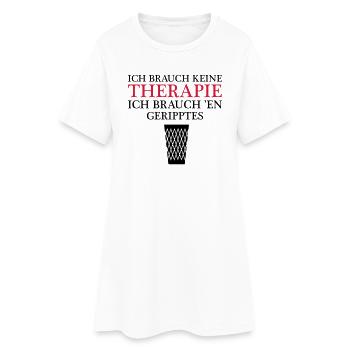 Therapy Gerippt Frankfurt - Frauen T-Shirt-Kleid - Weiß - Vorne