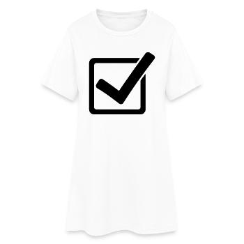 Haken - Frauen T-Shirt-Kleid - Weiß - Vorne