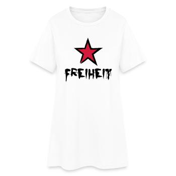Freiheit - Frauen T-Shirt-Kleid - Weiß - Vorne