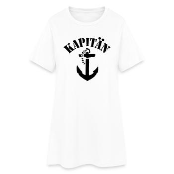 anker kapitaen - Frauen T-Shirt-Kleid - Weiß - Vorne