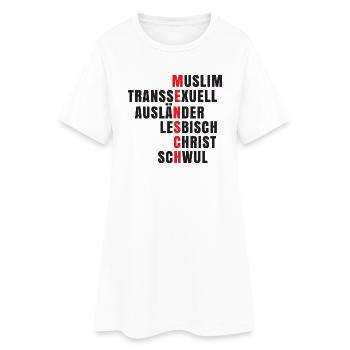 Antirassismus - Mensch - Frauen T-Shirt-Kleid - Weiß - Vorne