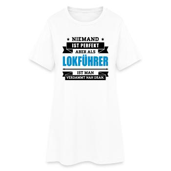 Funshirt Lokführer - Frauen T-Shirt-Kleid - Weiß - Vorne