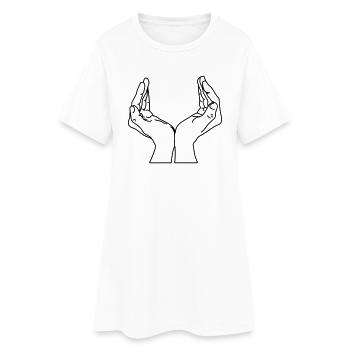 schalenhaende - Robe T-shirt Femme - blanc - Devant