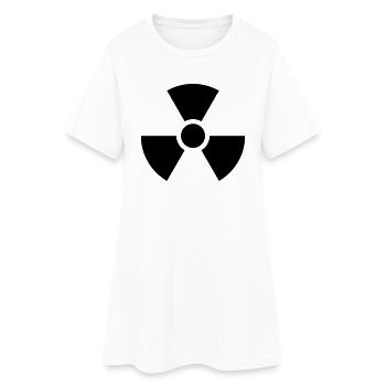 radioaktiv - Frauen T-Shirt-Kleid - Weiß - Vorne