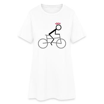 radfahrer - Frauen T-Shirt-Kleid - Weiß - Vorne
