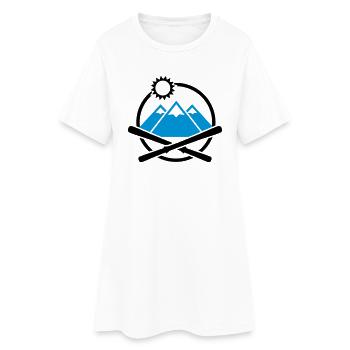 Ski - Frauen T-Shirt-Kleid - Weiß - Vorne
