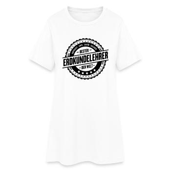 Bester Erdkundelehrer - Frauen T-Shirt-Kleid - Weiß - Vorne