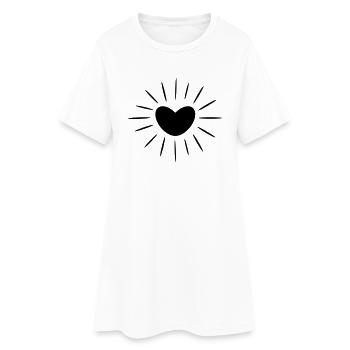 Sommer - Sonne Herz - Frauen T-Shirt-Kleid - Weiß - Vorne