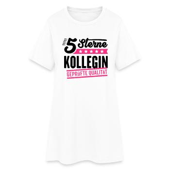 5Sterne Kollegin - Frauen T-Shirt-Kleid - Weiß - Vorne