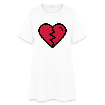 Broken heart, heartache, unhappy in love - Women’s T-Shirt Dress - white - Front