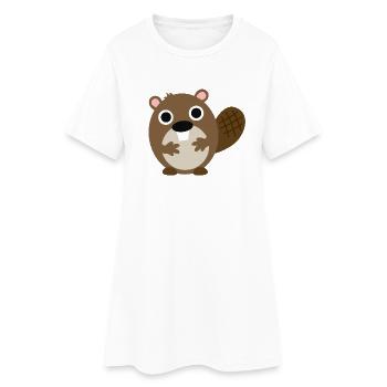 Biber - Frauen T-Shirt-Kleid - Weiß - Vorne