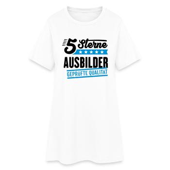 5Sterne Ausbilder - Frauen T-Shirt-Kleid - Weiß - Vorne