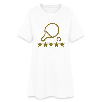 Tischtennis - Frauen T-Shirt-Kleid - Weiß - Vorne