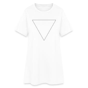 Hipster Dreieck - Frauen T-Shirt-Kleid - Weiß - Vorne
