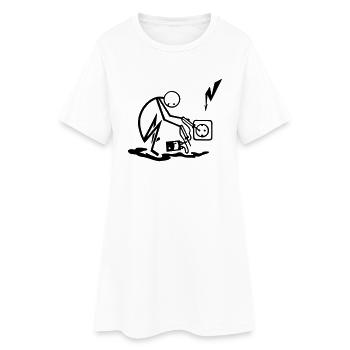 Elektroinstallateur - Frauen T-Shirt-Kleid - Weiß - Vorne