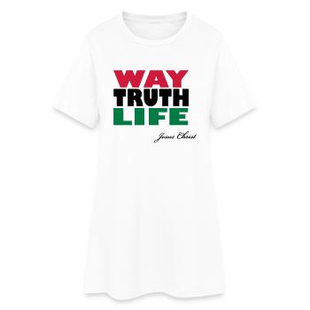 Way - Truth - Life - Jesus Shirt (UK) - Frauen T-Shirt-Kleid - Weiß - Vorne