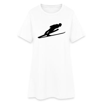 Ski Weitsprung Skiflug Skispringen Skiweitflug - Frauen T-Shirt-Kleid - Weiß - Vorne