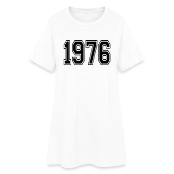 1976 - Frauen T-Shirt-Kleid - Weiß - Vorne