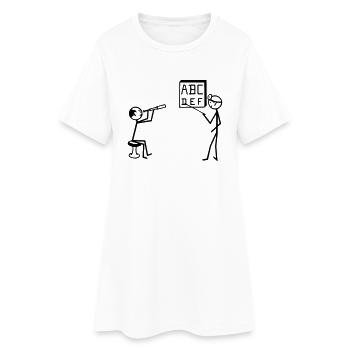 Augenarzt, Sehtest - Frauen T-Shirt-Kleid - Weiß - Vorne