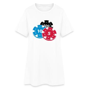 Les jetons de poker - Robe T-shirt Femme - blanc - Devant