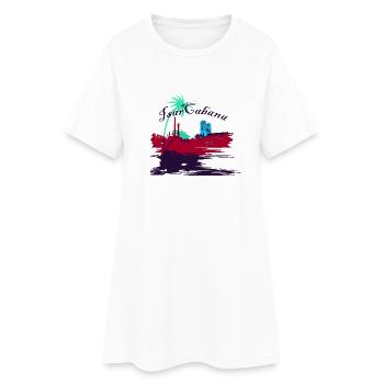 IsarCabana - mein Shirt für München - Frauen T-Shirt-Kleid - Weiß - Vorne