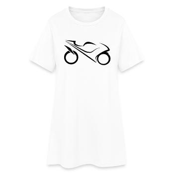 Sport Motorrad - Frauen T-Shirt-Kleid - Weiß - Vorne
