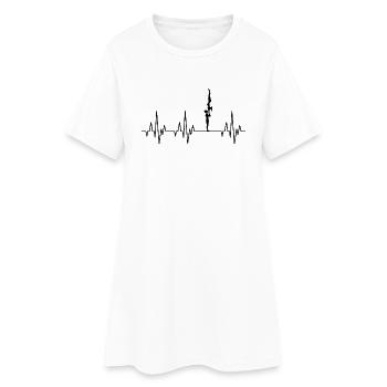 Herzschlag EKG Gymnastik Turnen Akrobatik Sport - Frauen T-Shirt-Kleid - Weiß - Vorne