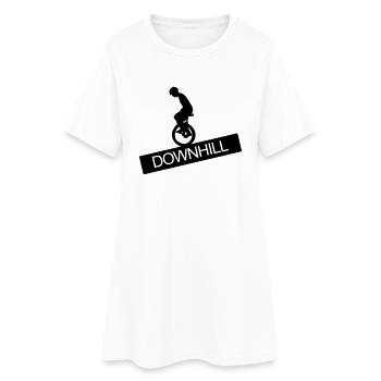 Monocycle, Downhill, A, roue,cavalier de monocycle - Robe T-shirt Femme - blanc - Devant