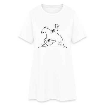 Slider Sliding Stop Westernreiter Mann - Frauen T-Shirt-Kleid - Weiß - Vorne