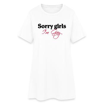 Sorry girls, I'm gay - Frauen T-Shirt-Kleid - Weiß - Vorne