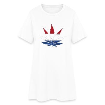 Cannabis Holland Flag - Frauen T-Shirt-Kleid - Weiß - Vorne