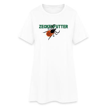 Zeckenfutter - Frauen T-Shirt-Kleid - Weiß - Vorne