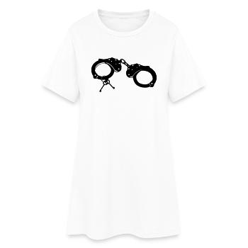Handschellen - Junggesellenabschied - Frauen T-Shirt-Kleid - Weiß - Vorne