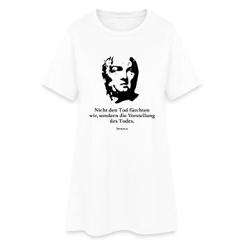 Seneca: Nicht den Tod fürchten wir, sondern die V - Frauen T-Shirt-Kleid - Weiß - Vorne