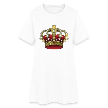 Krone - Frauen T-Shirt-Kleid - Weiß - Vorne