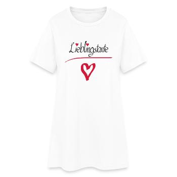 Lieblingstante Herz - Frauen T-Shirt-Kleid - Weiß - Vorne