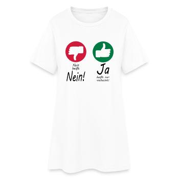 Nein heißt Nein + Daumen - Frauen T-Shirt-Kleid - Weiß - Vorne