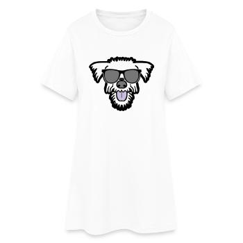 chien frais dans les vacances d'été - Robe T-shirt Femme - blanc - Devant