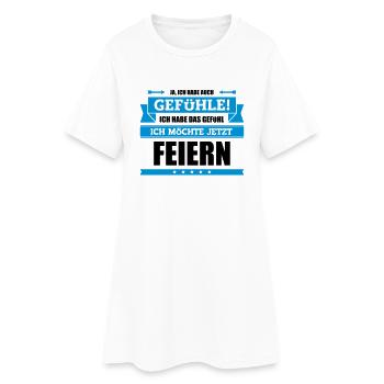 Lustiger Party Spruch - Frauen T-Shirt-Kleid - Weiß - Vorne