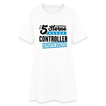 5Sterne Controller - Frauen T-Shirt-Kleid - Weiß - Vorne
