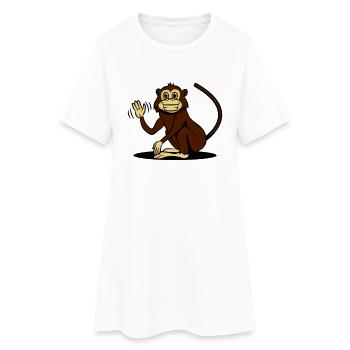 Vague d'amour drôle de singe - Robe T-shirt Femme - blanc - Devant