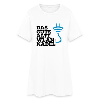WLAN Kabel Computer Shirt - Frauen T-Shirt-Kleid - Weiß - Vorne