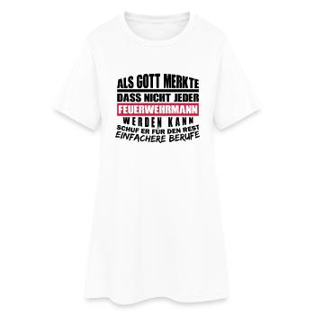 Feuerwehrmann - Frauen T-Shirt-Kleid - Weiß - Vorne