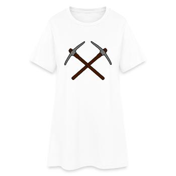 2 cross logo pickaxe pickaxe mining mining hammer - Women’s T-Shirt Dress - white - Front
