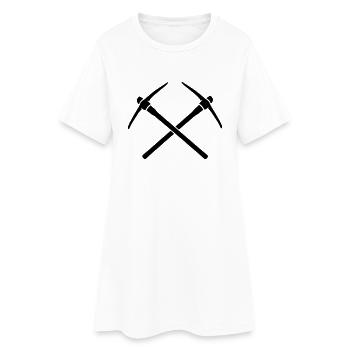black 2 cross logo pickaxe pickaxe mining mining h - Women’s T-Shirt Dress - white - Front