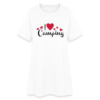 camping - Frauen T-Shirt-Kleid - Weiß - Vorne
