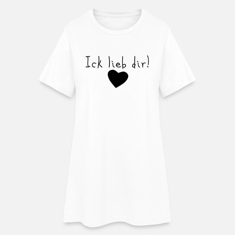 ick lieb dir - Frauen T-Shirt-Kleid - Weiß